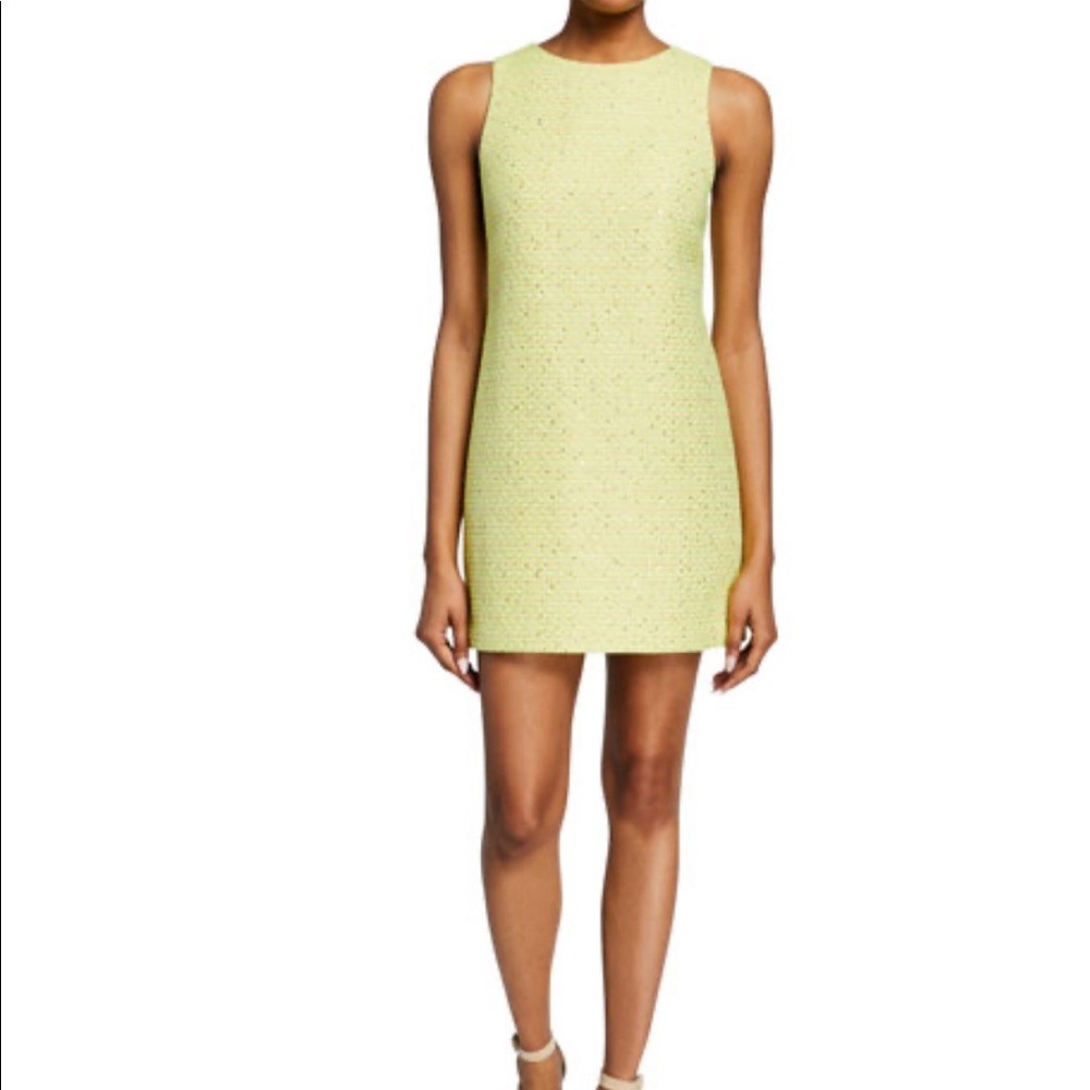 Alice + Olivia Clyde Sleeveless Tweed Mini Dress